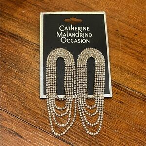 Catherine Malandrino Gold and Rhinestone Statement Earrings